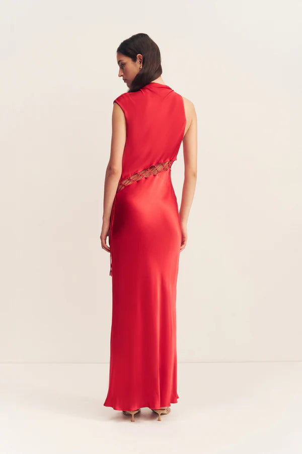 Tatum Cowl Neck Lace Up Maxi