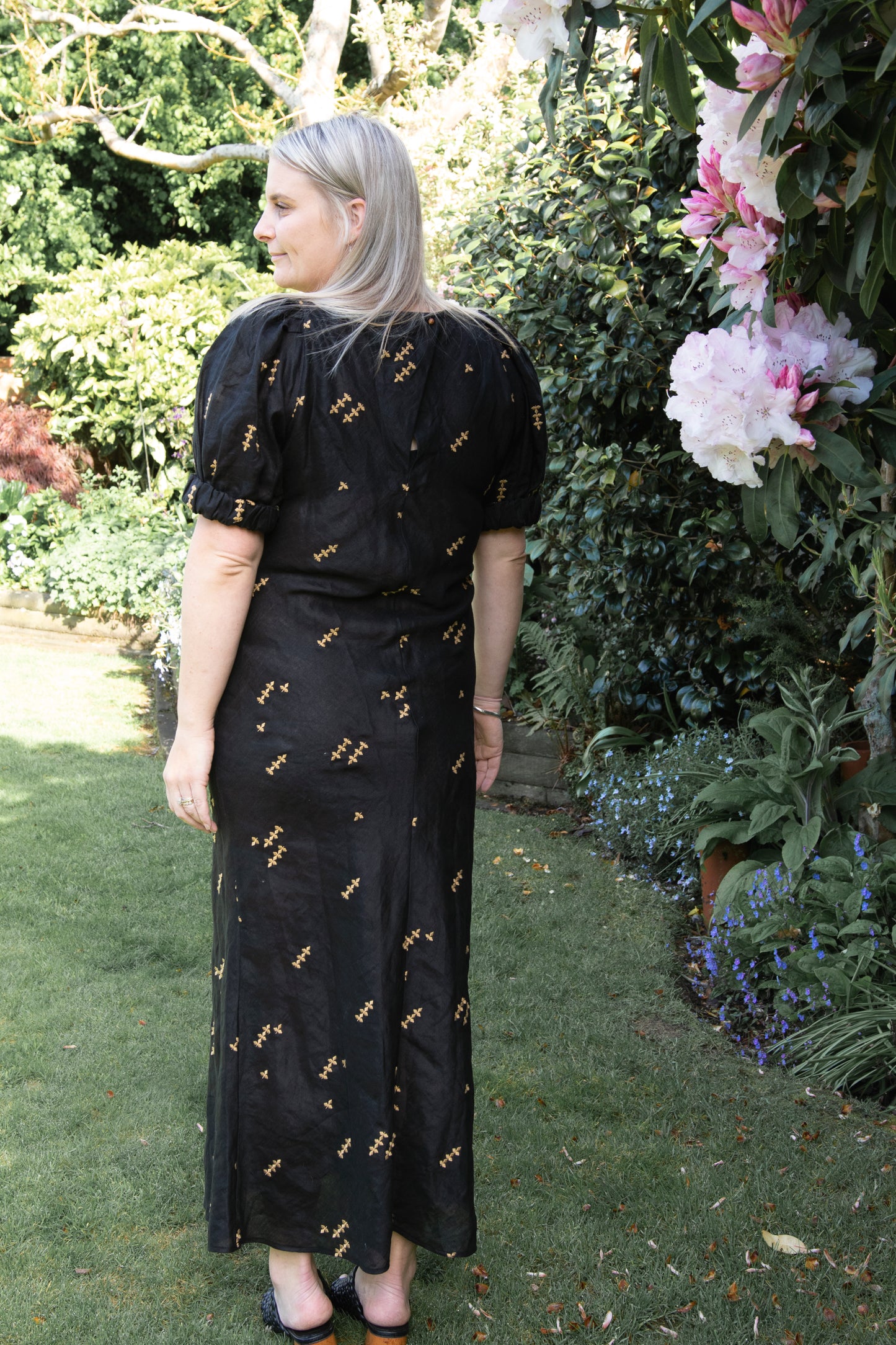 Sal Dress in Embroidered Black