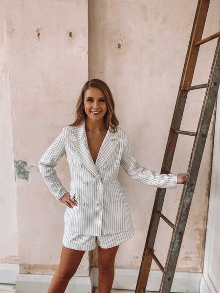 Stripe Blazer & Shorts