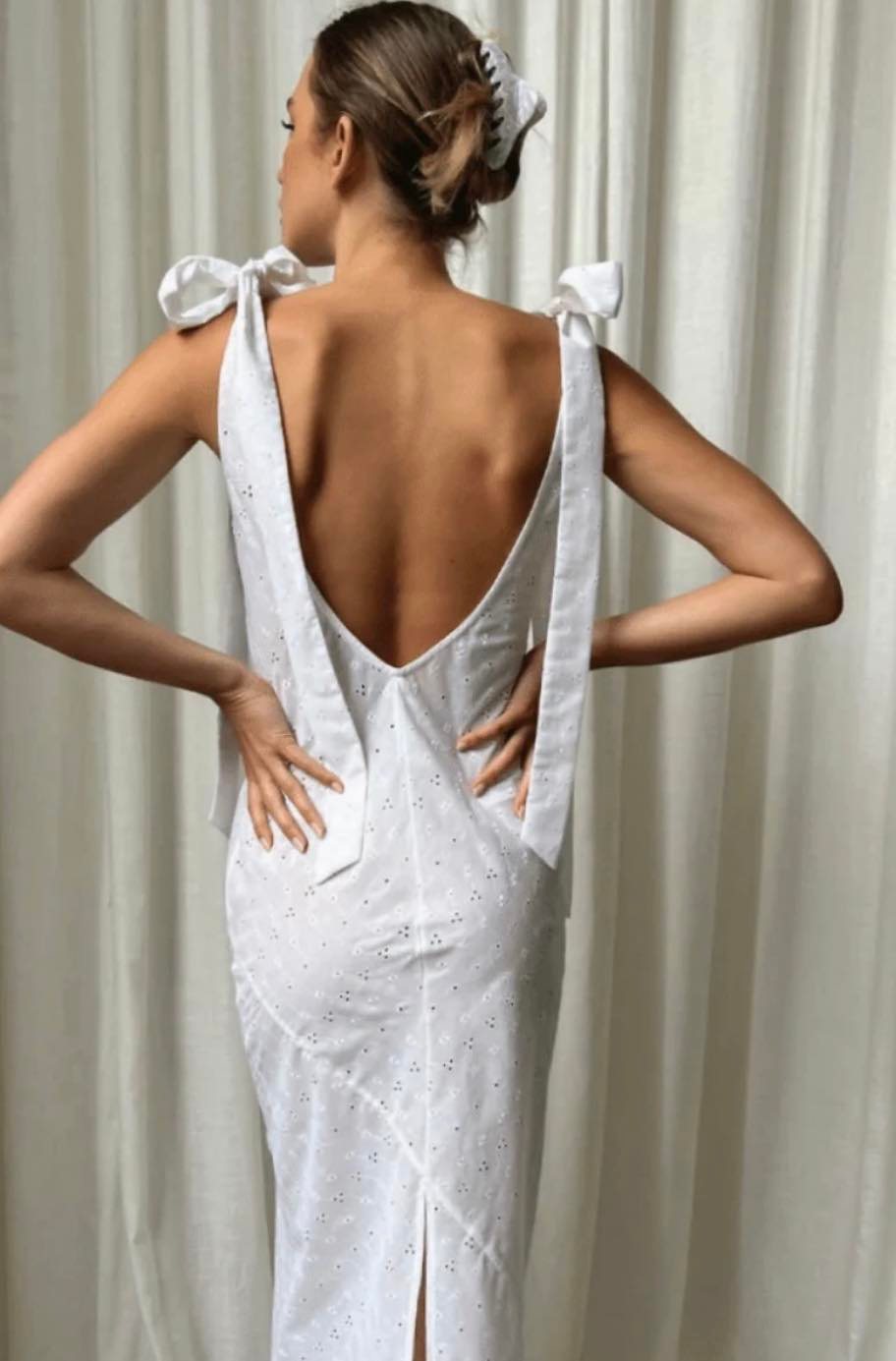 Wilmer Dress in White Broderie